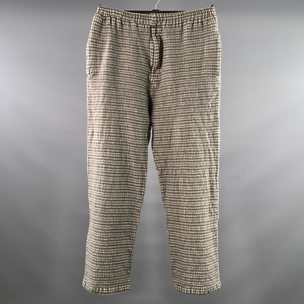 UNDERCOVER Size M Grey White Plaid Wool Elastic Waistband Casual Pants